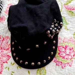 Angela and William Wool Moto Hat